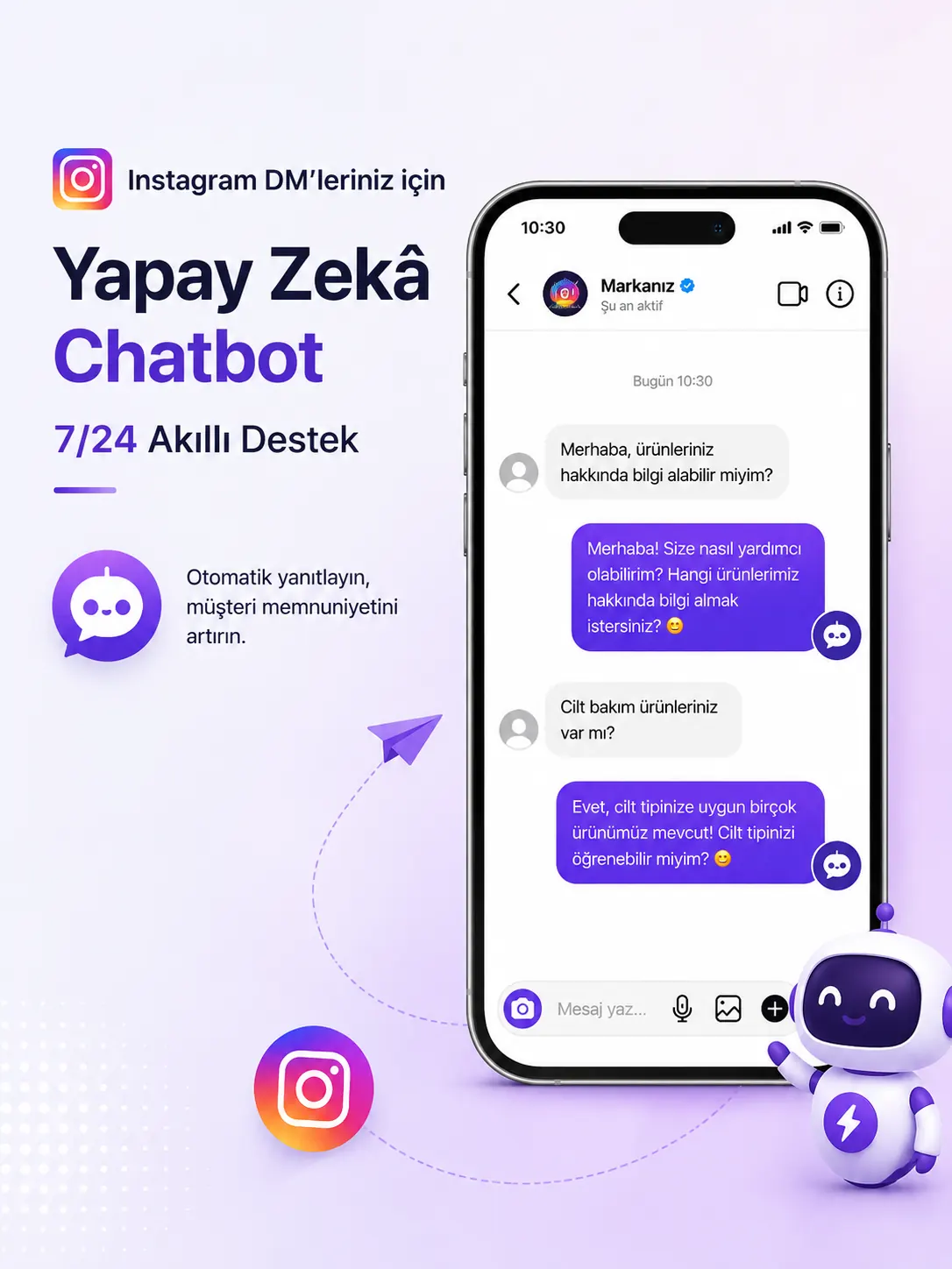 Instagram DM yapay zekâ chatbot